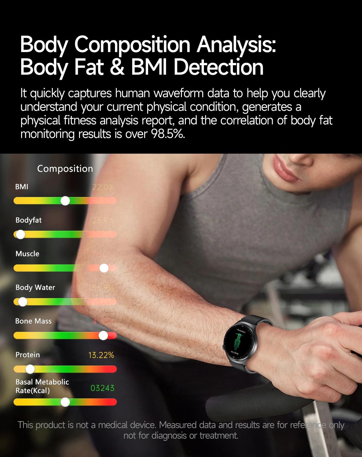 CoolWiz New Healthcare-Grade Smartwatch — Health Monitoring (Uric Acid, Lipids), ECG + PPG, Temperature, BMI, Bluetooth Calls, iOS Health smartwatch for outdoor sports and everyday use - gallery