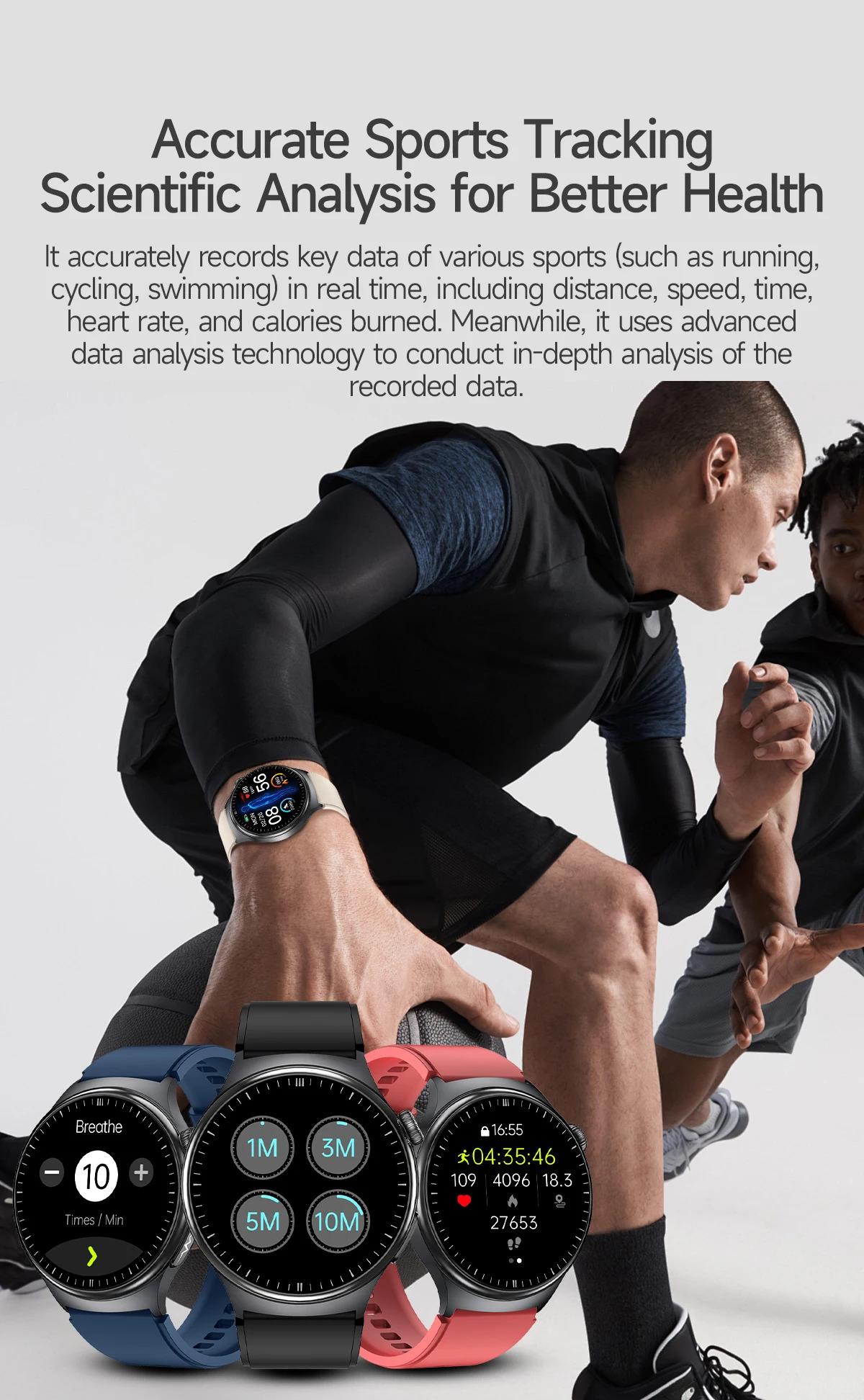 CoolWiz New Healthcare-Grade Smartwatch — Health Monitoring (Uric Acid, Lipids), ECG + PPG, Temperature, BMI, Bluetooth Calls, iOS Health smartwatch for outdoor sports and everyday use - gallery