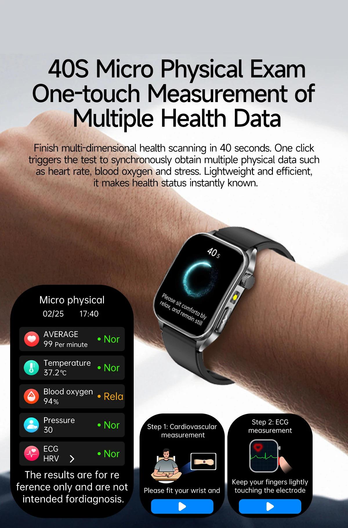 CoolWiz New Laser Therapy Smart Watch, ECG+PPG, Men’s 3D Curved Design, Sapphire Glass, Blood Pressure, Uric Acid, Lipids Monitoring, Sports smartwatch for outdoor activities and daily use - gallery