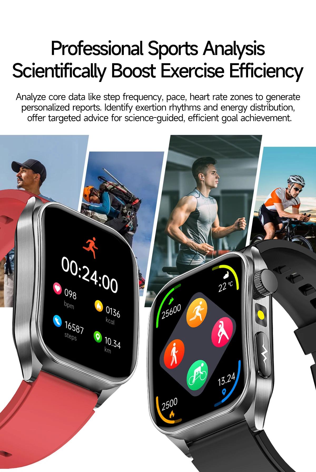 CoolWiz New Laser Therapy Smart Watch, ECG+PPG, Men’s 3D Curved Design, Sapphire Glass, Blood Pressure, Uric Acid, Lipids Monitoring, Sports smartwatch for outdoor activities and daily use - gallery