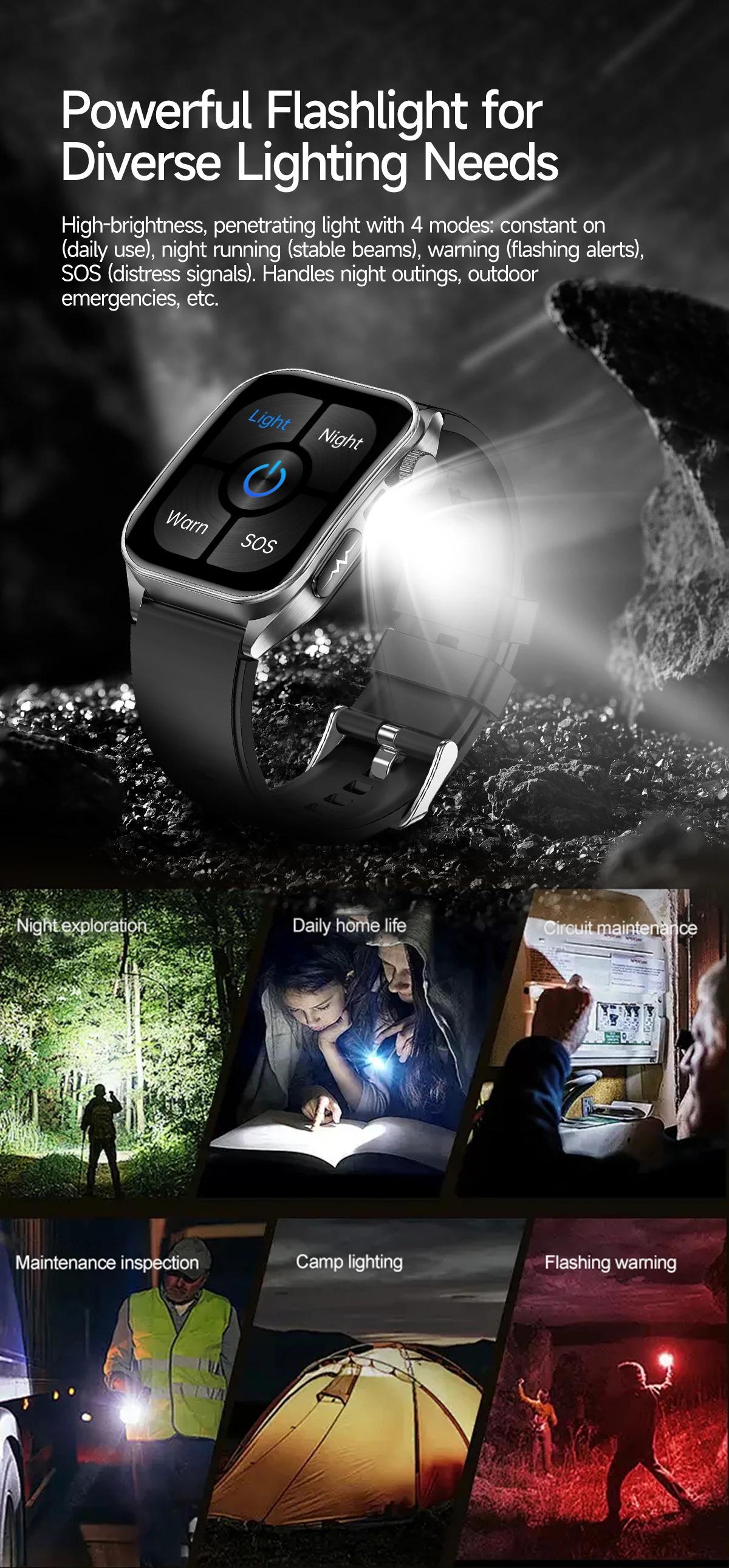 CoolWiz New Laser Therapy Smart Watch, ECG+PPG, Men’s 3D Curved Design, Sapphire Glass, Blood Pressure, Uric Acid, Lipids Monitoring, Sports smartwatch for outdoor activities and daily use - gallery