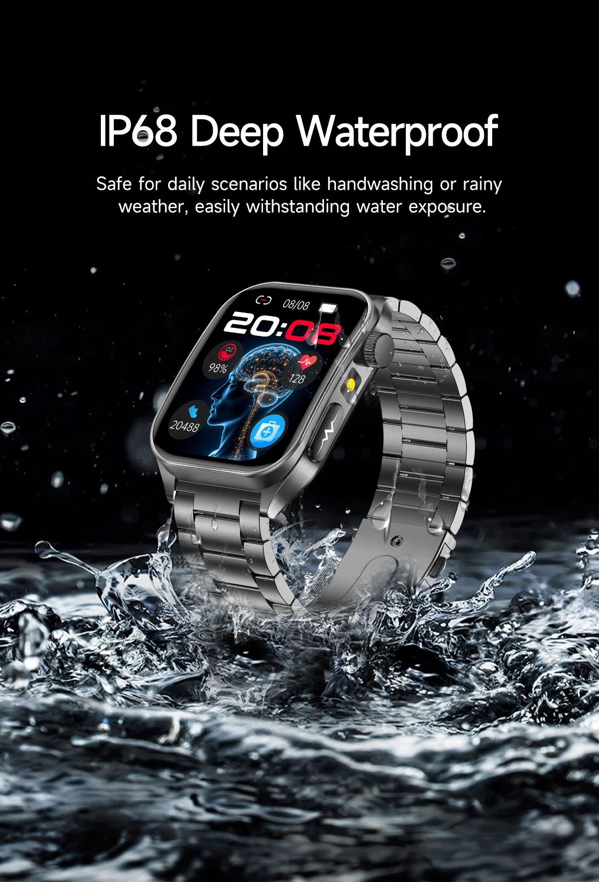 CoolWiz New Laser Therapy Smart Watch, ECG+PPG, Men’s 3D Curved Design, Sapphire Glass, Blood Pressure, Uric Acid, Lipids Monitoring, Sports smartwatch for outdoor activities and daily use - gallery
