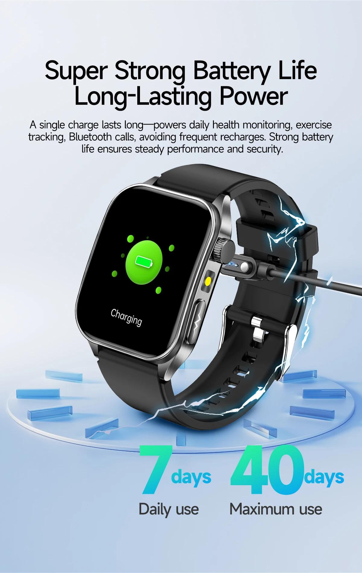 CoolWiz New Laser Therapy Smart Watch, ECG+PPG, Men’s 3D Curved Design, Sapphire Glass, Blood Pressure, Uric Acid, Lipids Monitoring, Sports smartwatch for outdoor activities and daily use - gallery