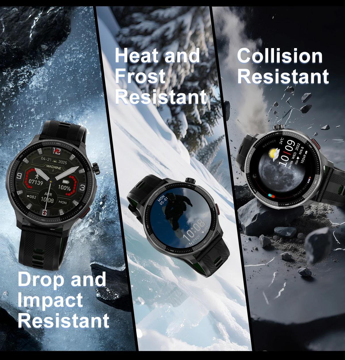 CoolWiz Smartwatch with built-in GPS, offline maps, 4GB memory, 3ATM water resistance, 500mAh battery, compass, call making, sports swimming band for outdoor activities and everyday use - gallery