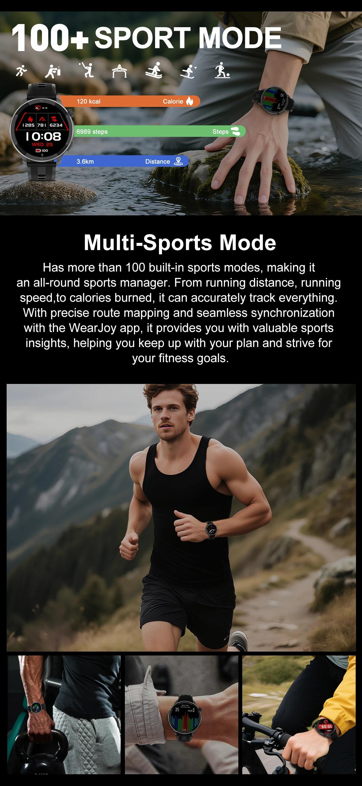 CoolWiz Smartwatch with built-in GPS, offline maps, 4GB memory, 3ATM water resistance, 500mAh battery, compass, call making, sports swimming band for outdoor activities and everyday use - gallery
