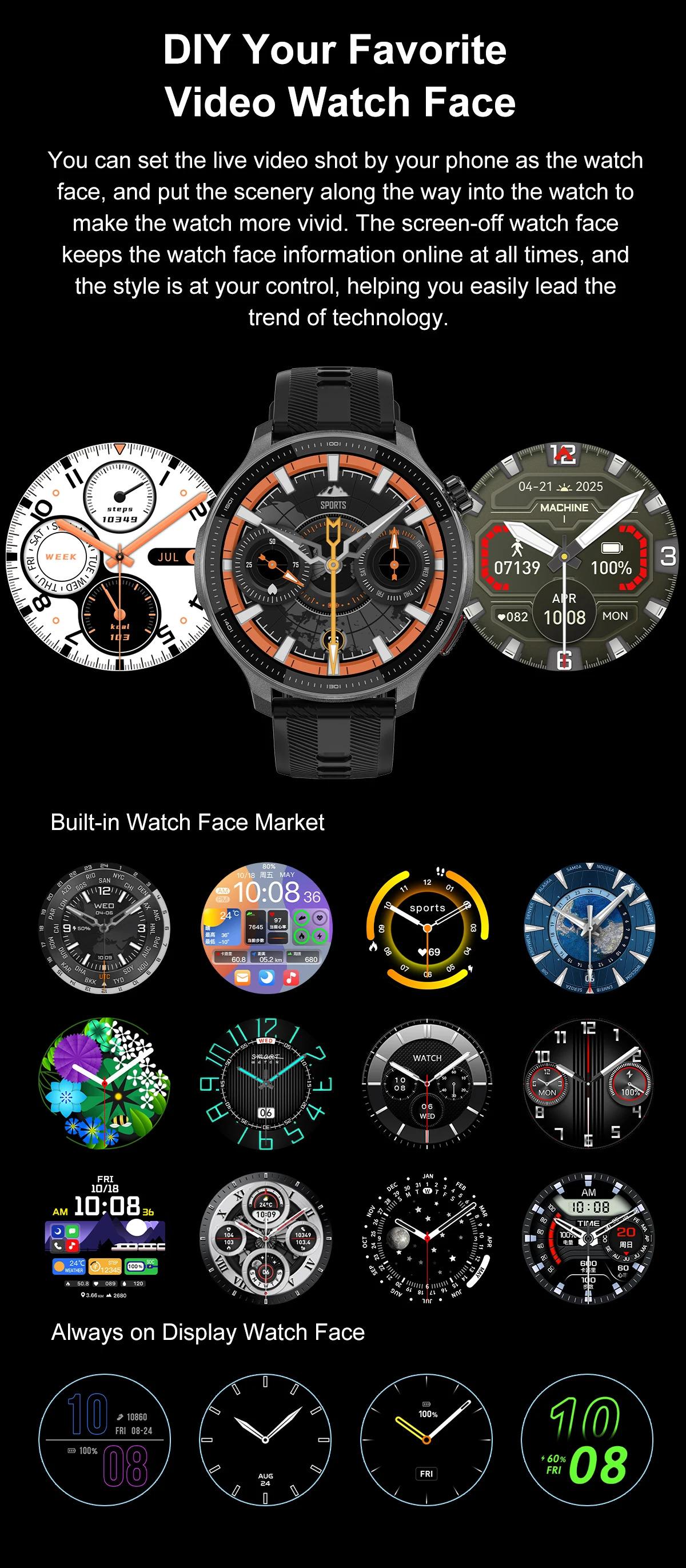 CoolWiz Smartwatch with built-in GPS, offline maps, 4GB memory, 3ATM water resistance, 500mAh battery, compass, call making, sports swimming band for outdoor activities and everyday use - gallery