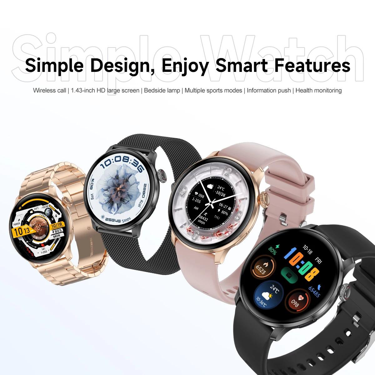 CoolWiz New Women’s Smart Watch, 1.43″ AMOLED HD Screen, GPS, Heart Rate Monitor, Bluetooth Calling, Waterproof, Outdoor Smart Watch for Women, Suitable for Sports, Outdoor Activities, and Daily Use - gallery