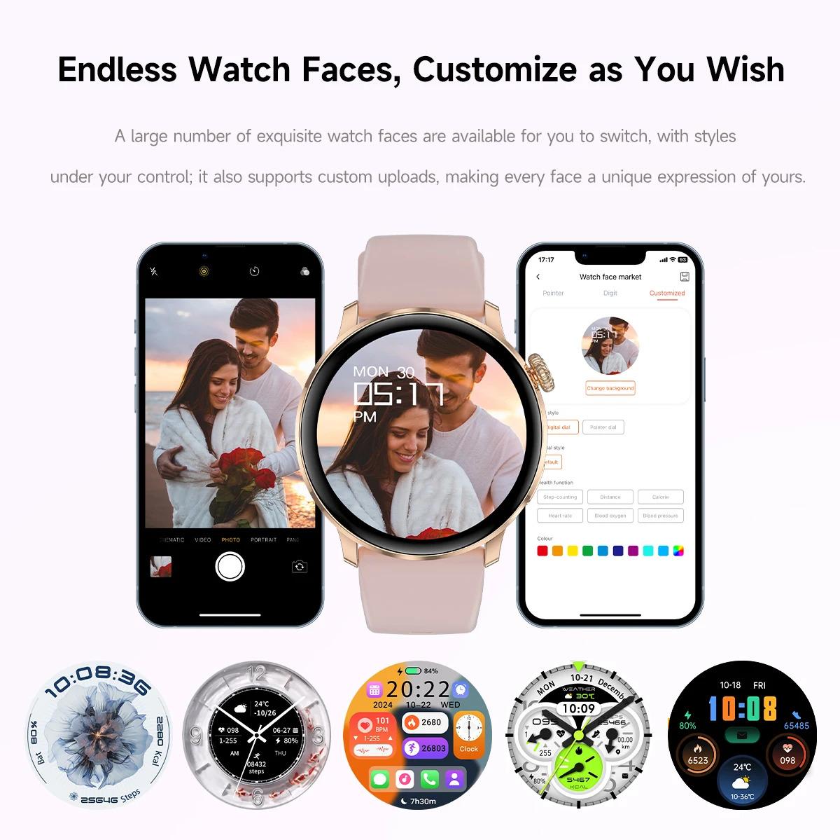 CoolWiz New Women’s Smart Watch, 1.43″ AMOLED HD Screen, GPS, Heart Rate Monitor, Bluetooth Calling, Waterproof, Outdoor Smart Watch for Women, Suitable for Sports, Outdoor Activities, and Daily Use - gallery
