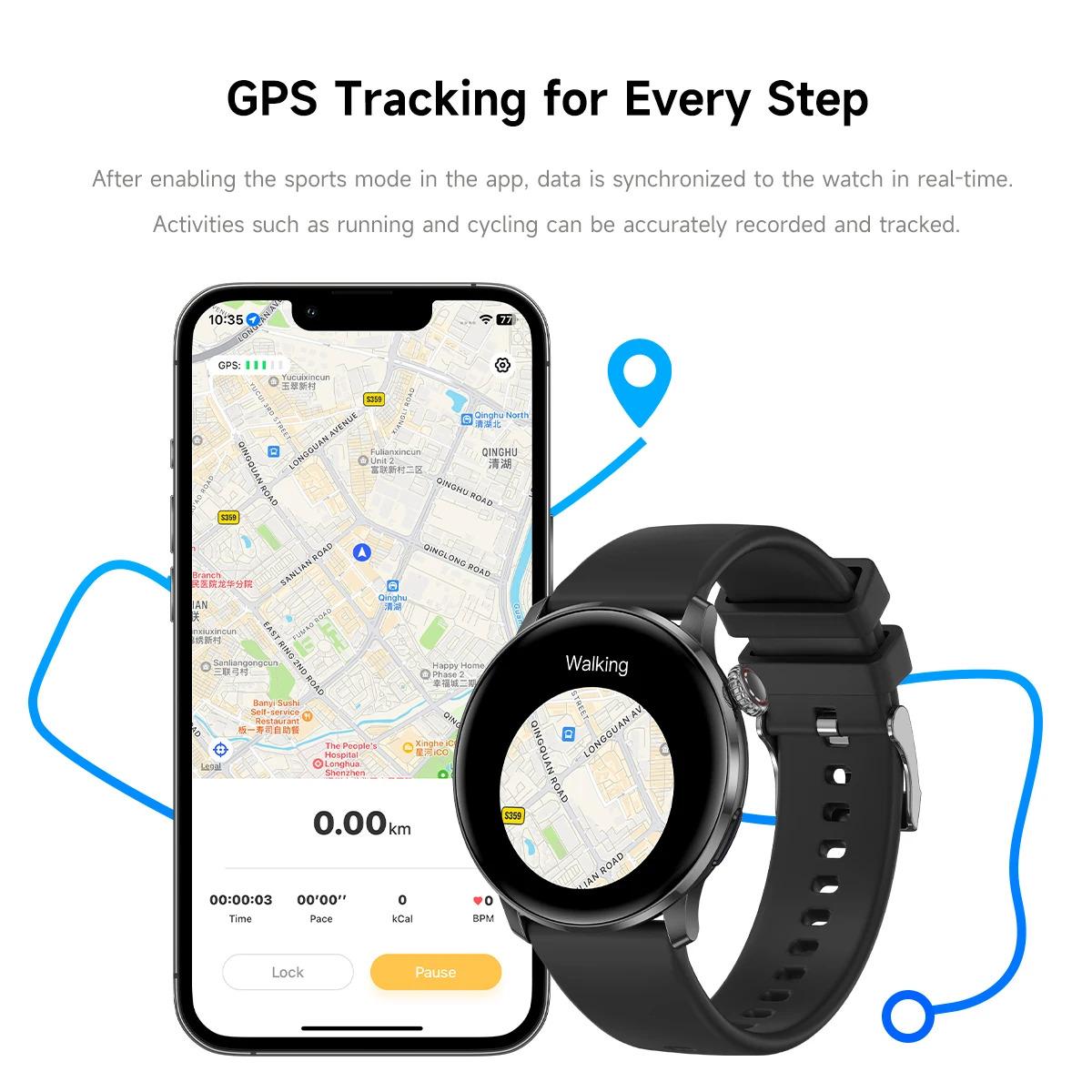 CoolWiz New Women’s Smart Watch, 1.43″ AMOLED HD Screen, GPS, Heart Rate Monitor, Bluetooth Calling, Waterproof, Outdoor Smart Watch for Women, Suitable for Sports, Outdoor Activities, and Daily Use - gallery