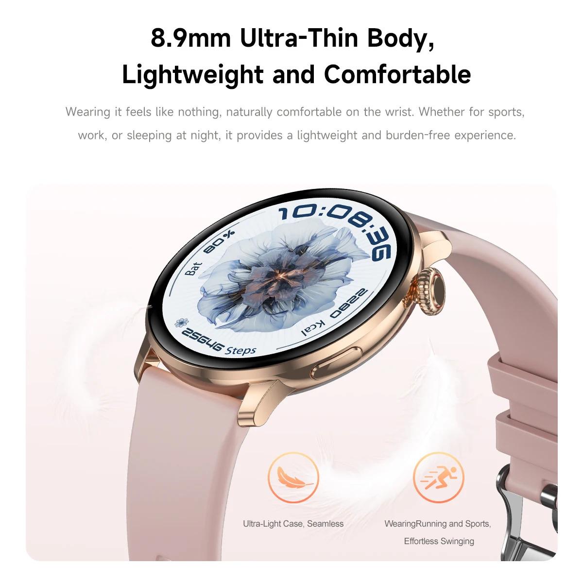 CoolWiz New Women’s Smart Watch, 1.43″ AMOLED HD Screen, GPS, Heart Rate Monitor, Bluetooth Calling, Waterproof, Outdoor Smart Watch for Women, Suitable for Sports, Outdoor Activities, and Daily Use - gallery