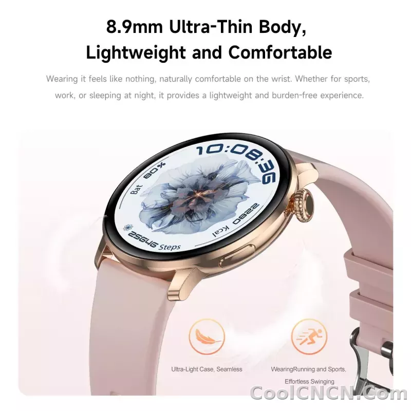 CoolWiz New Women’s Smart Watch, 1.43″ AMOLED HD Screen, GPS, Heart Rate Monitor, Bluetooth Calling, Waterproof, Outdoor Smart Watch for Women, Suitable for Sports, Outdoor Activities, and Daily Use - detail