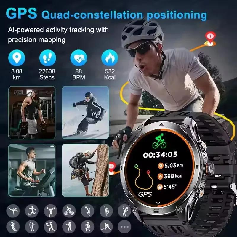 CoolWiz 025 Professional Sports Smart Watch, Military-Grade, Dual-Band GPS Positioning for Men, 10 ATM Water Resistance, 1000 mAh Battery, Compass Bracelet, Compatible with iOS—Ideal for Outdoor Sports and Everyday Use - gallery