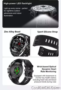 CoolWiz 025 Professional Sports Smart Watch, Military-Grade, Dual-Band GPS Positioning for Men, 10 ATM Water Resistance, 1000 mAh Battery, Compass Bracelet, Compatible with iOS—Ideal for Outdoor Sports and Everyday Use - view 15
