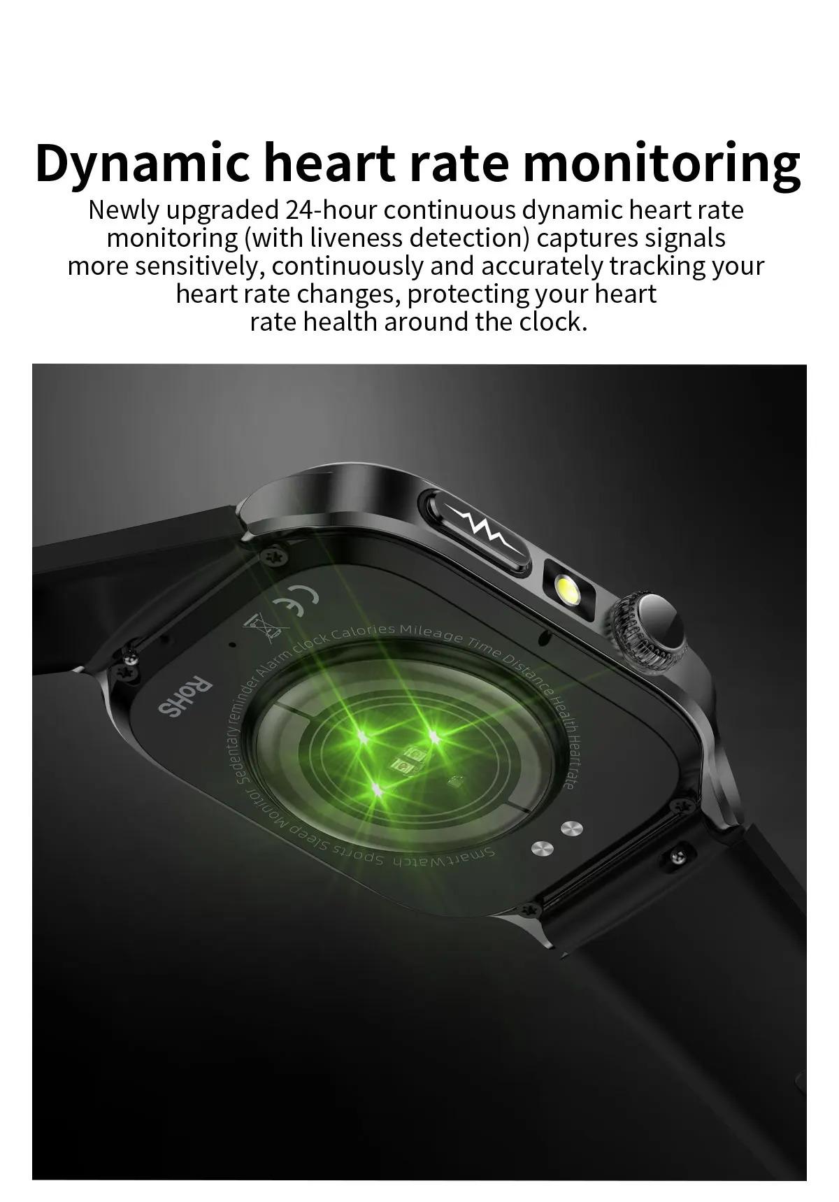 CoolWiz Health Blood Pressure ECG + PPG Monitor Smartwatch for Men — uric acid, blood fat, five organ monitoring, call capability, health tracker, compatible with iOS, suitable for outdoor sports and daily use - gallery