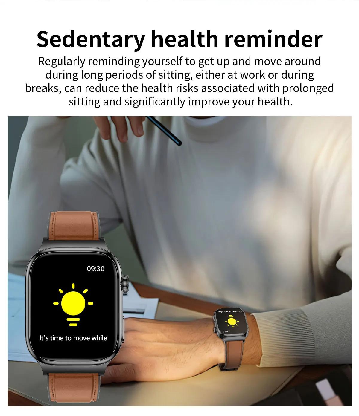 CoolWiz Health Blood Pressure ECG + PPG Monitor Smartwatch for Men — uric acid, blood fat, five organ monitoring, call capability, health tracker, compatible with iOS, suitable for outdoor sports and daily use - gallery