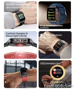 CoolWiz Health Blood Pressure ECG + PPG Monitor Smartwatch for Men — uric acid, blood fat, five organ monitoring, call capability, health tracker, compatible with iOS, suitable for outdoor sports and daily use - view 14