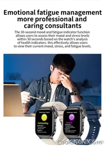 CoolWiz Health Blood Pressure ECG + PPG Monitor Smartwatch for Men — uric acid, blood fat, five organ monitoring, call capability, health tracker, compatible with iOS, suitable for outdoor sports and daily use - view 29