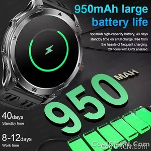 CoolWiz Smart Watch Military Grade with GPS for Men, 1000mAh Battery, 10 ATM Water Resistance, Compass, Blood Pressure Monitor, Call Function, Sports Smart Watch for Outdoor Activities and Everyday Use - view 5