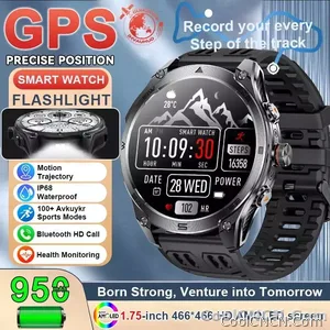 CoolWiz Smart Watch Military Grade with GPS for Men, 1000mAh Battery, 10 ATM Water Resistance, Compass, Blood Pressure Monitor, Call Function, Sports Smart Watch for Outdoor Activities and Everyday Use - view 8