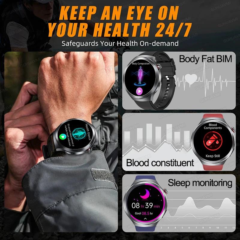 CoolWiz Smart Watch for Body Composition, Blood Pressure, NFC ECG + PPG, Body Temperature, Uric Acid, Lipids, Call Function; Waterproof Smart Watch for Men, suitable for outdoor sports and daily use - gallery