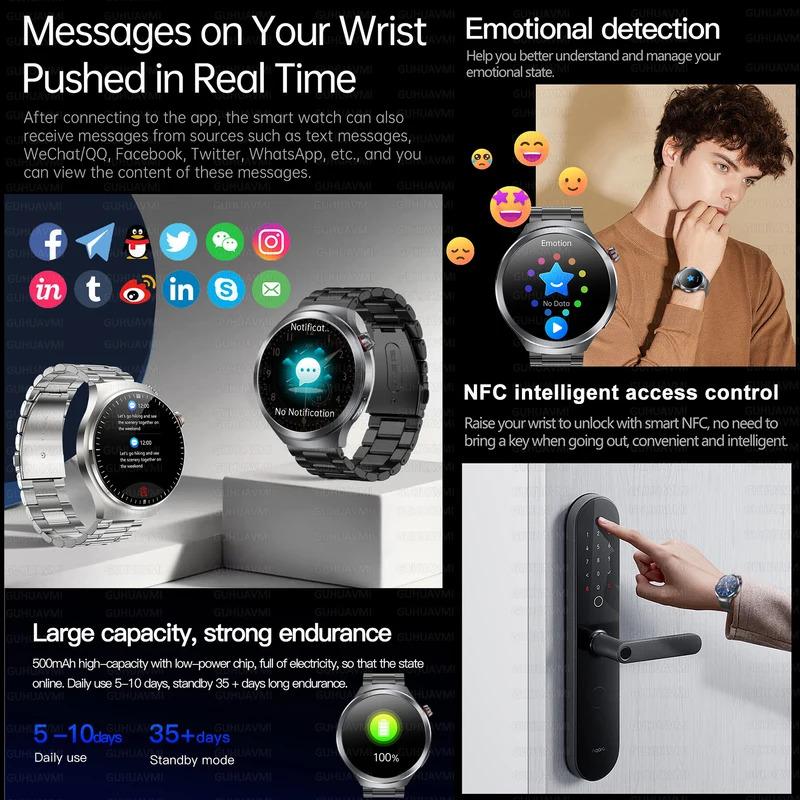 CoolWiz Smart Watch for Body Composition, Blood Pressure, NFC ECG + PPG, Body Temperature, Uric Acid, Lipids, Call Function; Waterproof Smart Watch for Men, suitable for outdoor sports and daily use - gallery
