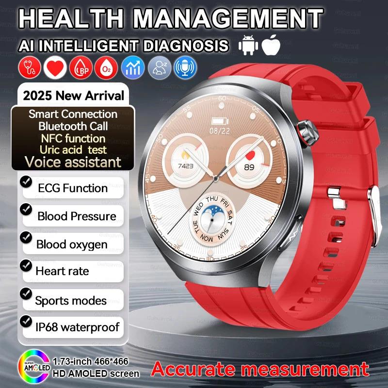 CoolWiz Smart Watch for Body Composition, Blood Pressure, NFC ECG + PPG, Body Temperature, Uric Acid, Lipids, Call Function; Waterproof Smart Watch for Men, suitable for outdoor sports and daily use - gallery