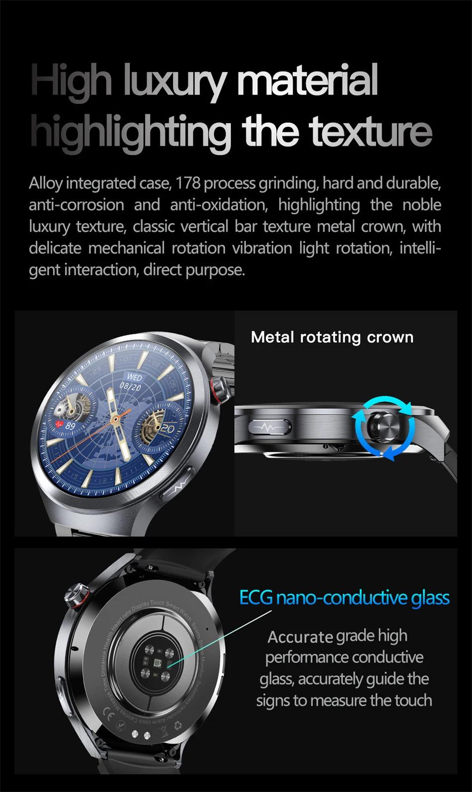 CoolWiz Smart Watch for Body Composition, Blood Pressure, NFC ECG + PPG, Body Temperature, Uric Acid, Lipids, Call Function; Waterproof Smart Watch for Men, suitable for outdoor sports and daily use - gallery