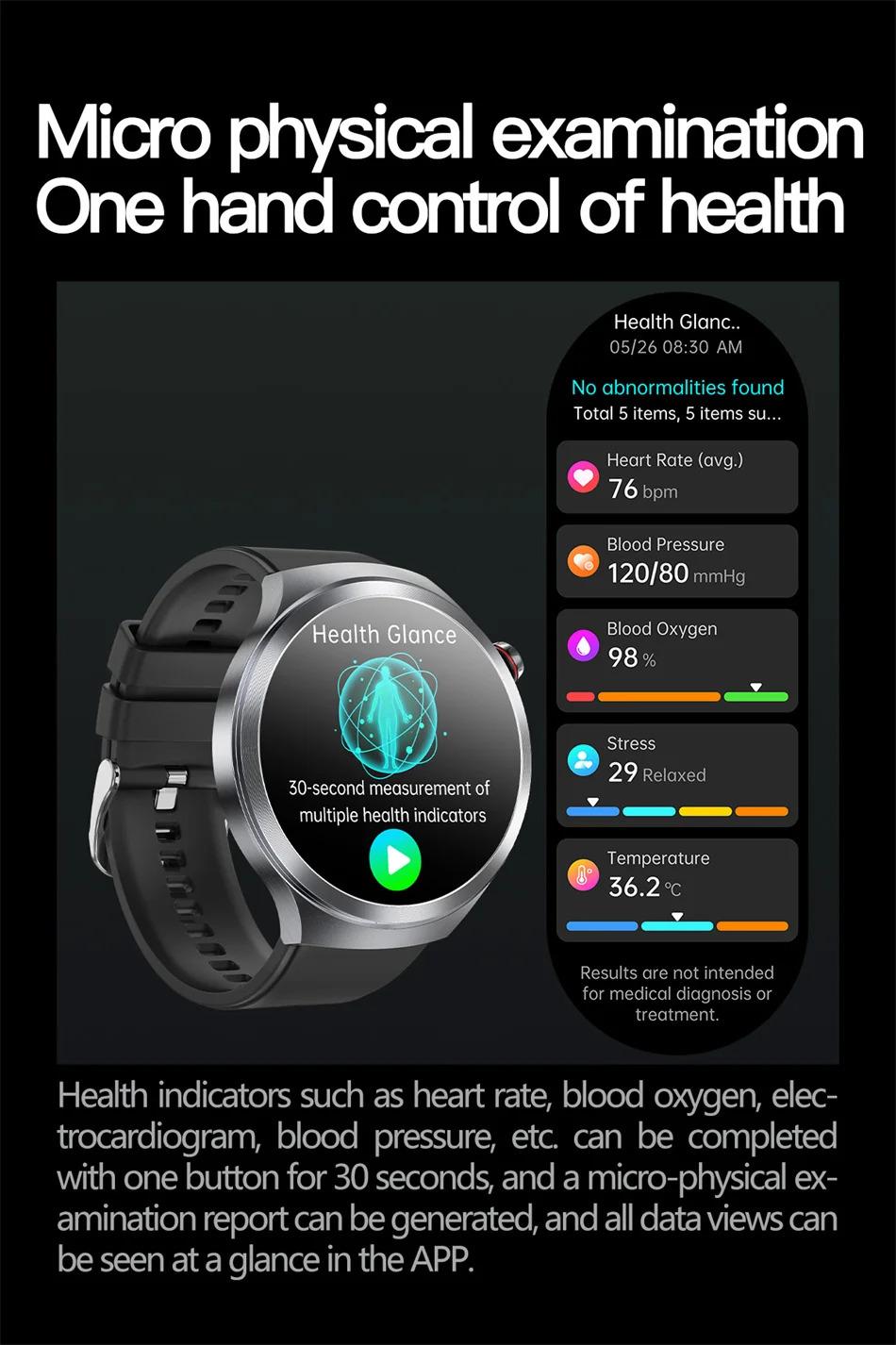 CoolWiz Smart Watch for Body Composition, Blood Pressure, NFC ECG + PPG, Body Temperature, Uric Acid, Lipids, Call Function; Waterproof Smart Watch for Men, suitable for outdoor sports and daily use - gallery
