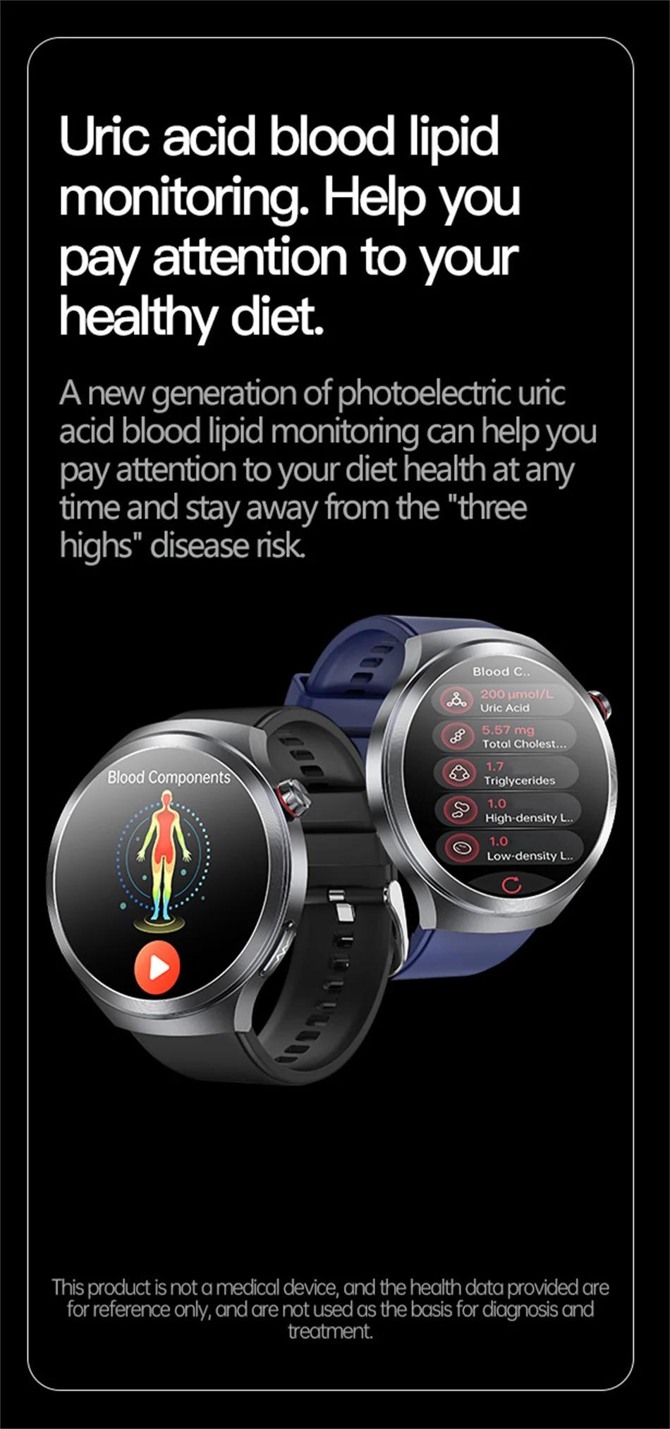 CoolWiz Smart Watch for Body Composition, Blood Pressure, NFC ECG + PPG, Body Temperature, Uric Acid, Lipids, Call Function; Waterproof Smart Watch for Men, suitable for outdoor sports and daily use - gallery