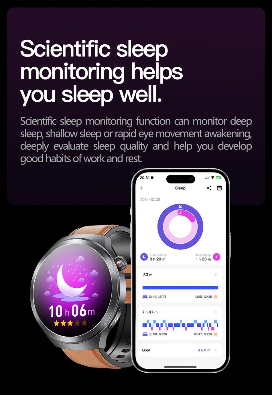 CoolWiz Smart Watch for Body Composition, Blood Pressure, NFC ECG + PPG, Body Temperature, Uric Acid, Lipids, Call Function; Waterproof Smart Watch for Men, suitable for outdoor sports and daily use - gallery
