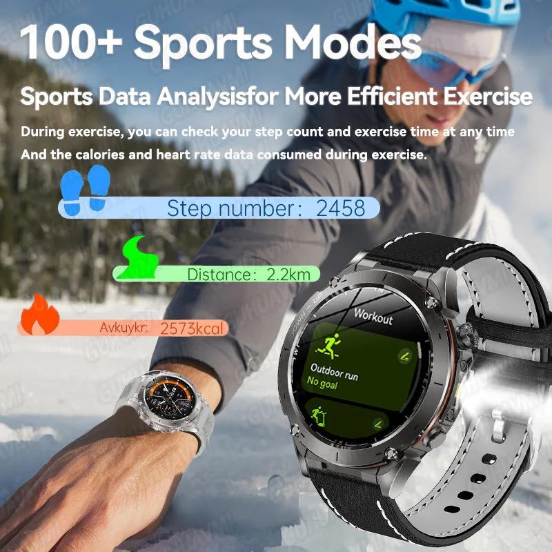 CoolWiz New Outdoor Military Smart Watch for Men with GPS, 3 ATM water resistance, AMOLED sports mode, 730 mAh battery, compass; fitness smartwatch for daily outdoor sports use - gallery