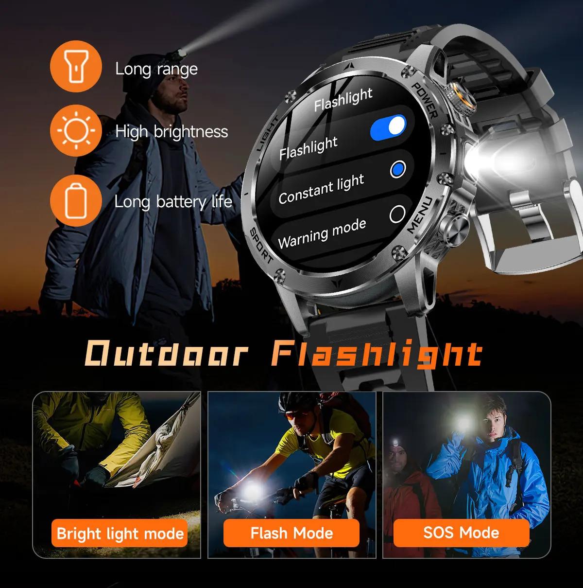 CoolWiz Original T Rex 3 Ultra Military GPS smartwatch with trajectory tracking and compass, 1000 mAh battery, 5 ATM water resistance; smart sports watch for men and women, suitable for outdoor sports and everyday use - gallery