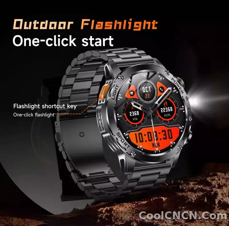 CoolWiz Original T Rex 3 Ultra Military GPS smartwatch with trajectory tracking and compass, 1000 mAh battery, 5 ATM water resistance; smart sports watch for men and women, suitable for outdoor sports and everyday use - detail