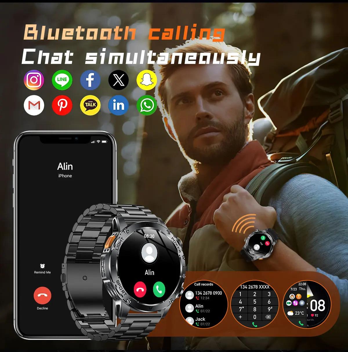 CoolWiz Original T Rex 3 Ultra Military GPS smartwatch with trajectory tracking and compass, 1000 mAh battery, 5 ATM water resistance; smart sports watch for men and women, suitable for outdoor sports and everyday use - gallery