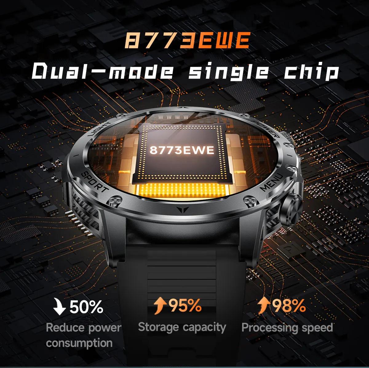 CoolWiz Original T Rex 3 Ultra Military GPS smartwatch with trajectory tracking and compass, 1000 mAh battery, 5 ATM water resistance; smart sports watch for men and women, suitable for outdoor sports and everyday use - gallery