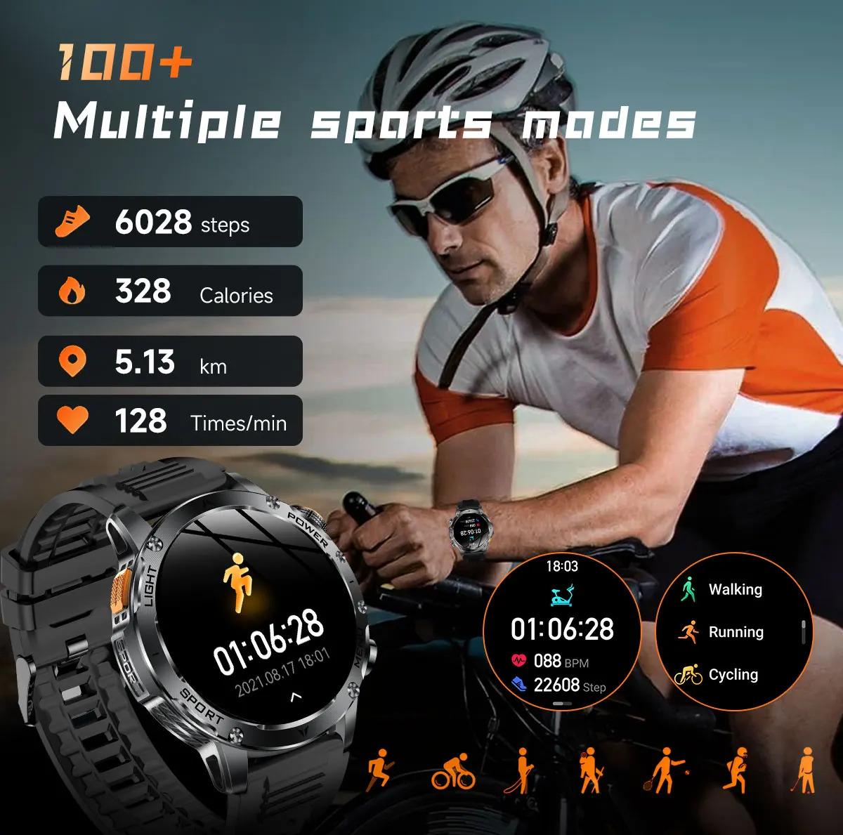 CoolWiz Original T Rex 3 Ultra Military GPS smartwatch with trajectory tracking and compass, 1000 mAh battery, 5 ATM water resistance; smart sports watch for men and women, suitable for outdoor sports and everyday use - gallery