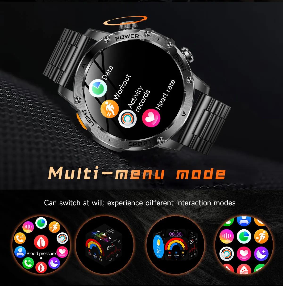 CoolWiz Original T Rex 3 Ultra Military GPS smartwatch with trajectory tracking and compass, 1000 mAh battery, 5 ATM water resistance; smart sports watch for men and women, suitable for outdoor sports and everyday use - gallery