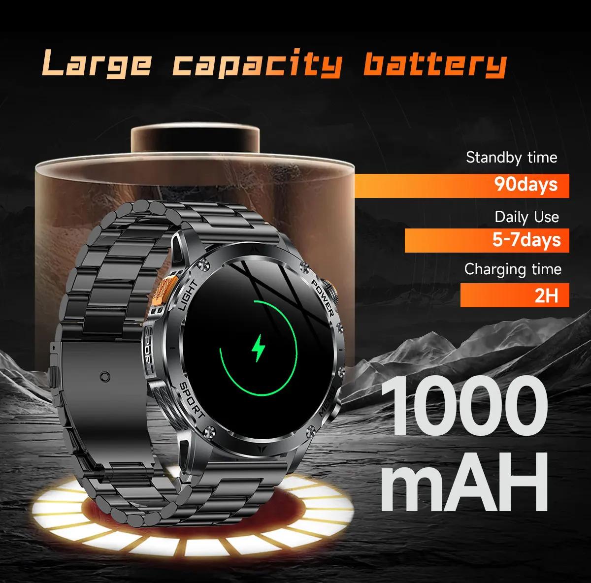 CoolWiz Original T Rex 3 Ultra Military GPS smartwatch with trajectory tracking and compass, 1000 mAh battery, 5 ATM water resistance; smart sports watch for men and women, suitable for outdoor sports and everyday use - gallery