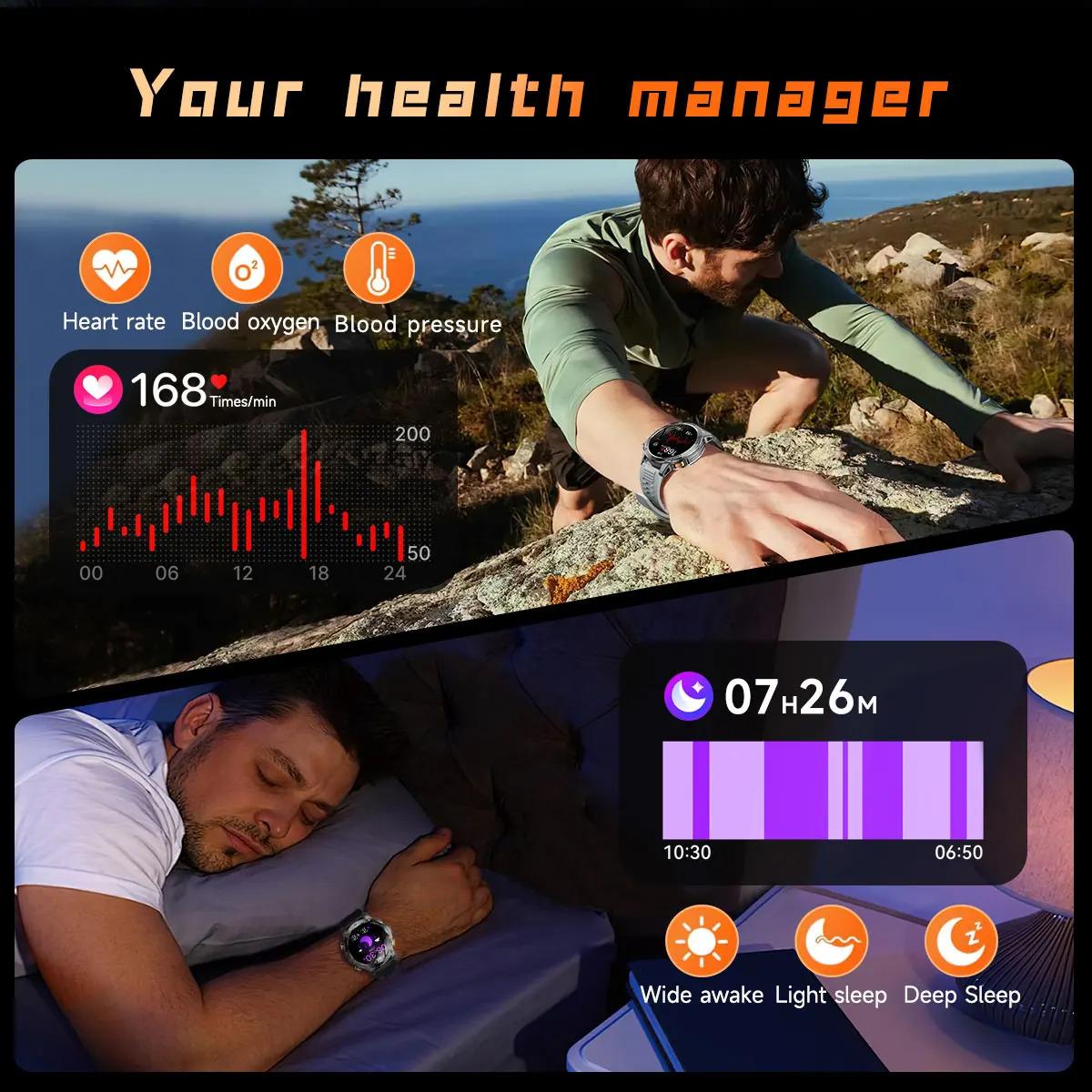 CoolWiz Original T Rex 3 Ultra Military GPS smartwatch with trajectory tracking and compass, 1000 mAh battery, 5 ATM water resistance; smart sports watch for men and women, suitable for outdoor sports and everyday use - gallery