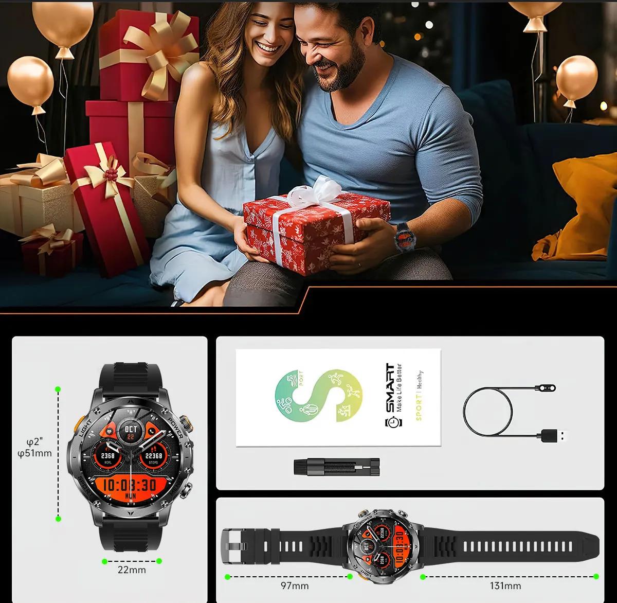 CoolWiz Original T Rex 3 Ultra Military GPS smartwatch with trajectory tracking and compass, 1000 mAh battery, 5 ATM water resistance; smart sports watch for men and women, suitable for outdoor sports and everyday use - gallery
