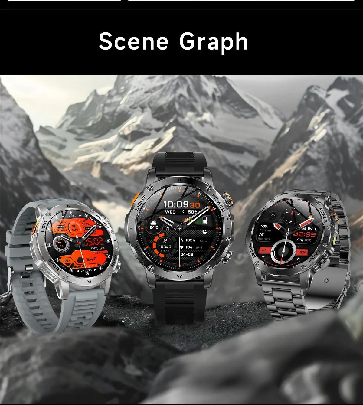 CoolWiz Original T Rex 3 Ultra Military GPS smartwatch with trajectory tracking and compass, 1000 mAh battery, 5 ATM water resistance; smart sports watch for men and women, suitable for outdoor sports and everyday use - gallery