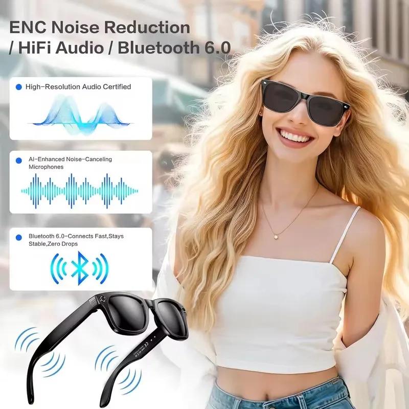 CoolWiz New4K Ultra HD AI Glasses for Men, Chat Function, IP65 Waterproof, AI Voice Assistant, 800W Camera, Bluetooth Calling Smart Glasses for Outdoor Sports and Daily Use - gallery