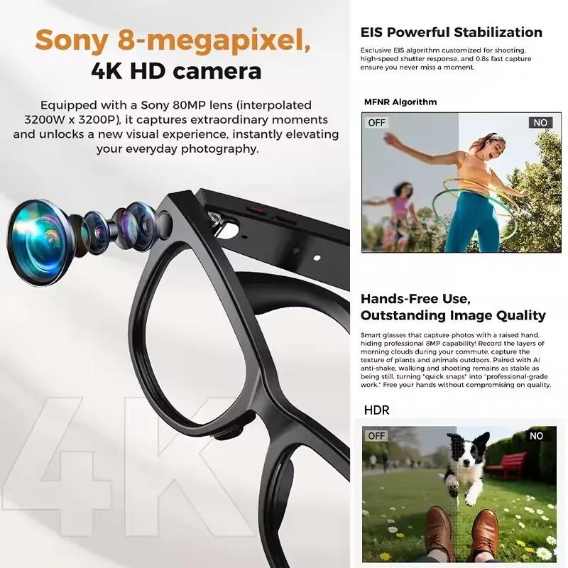 CoolWiz Smart Glasses Baru 3600MAh Pengecas Mudah Alih M02ultra Wanita 800W Kamera AI Terjemahan Rakaman Video Pemain Muzik Cermin Mata Panggilan Lelaki Untuk Sukan Luar Penggunaan Harian - gallery