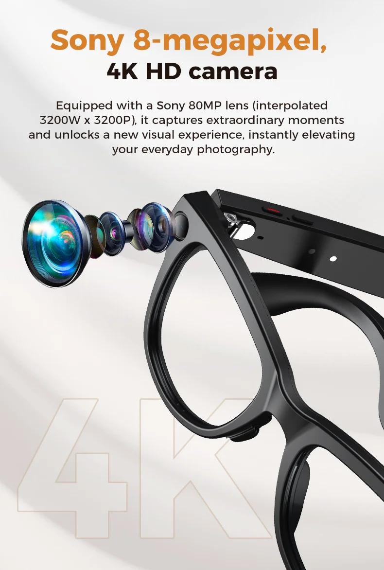 CoolWiz Smart Glasses Baru 3600MAh Pengecas Mudah Alih M02ultra Wanita 800W Kamera AI Terjemahan Rakaman Video Pemain Muzik Cermin Mata Panggilan Lelaki Untuk Sukan Luar Penggunaan Harian - gallery