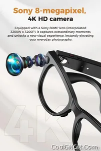 CoolWiz Smart Glasses Baru 3600MAh Pengecas Mudah Alih M02ultra Wanita 800W Kamera AI Terjemahan Rakaman Video Pemain Muzik Cermin Mata Panggilan Lelaki Untuk Sukan Luar Penggunaan Harian - view 18