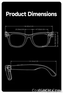 CoolWiz smart glasses with a 1080P video camera, black sunglasses, Bluetooth call translation, music playback, recording, men’s photochromic glasses for outdoor sports and everyday use - view 32