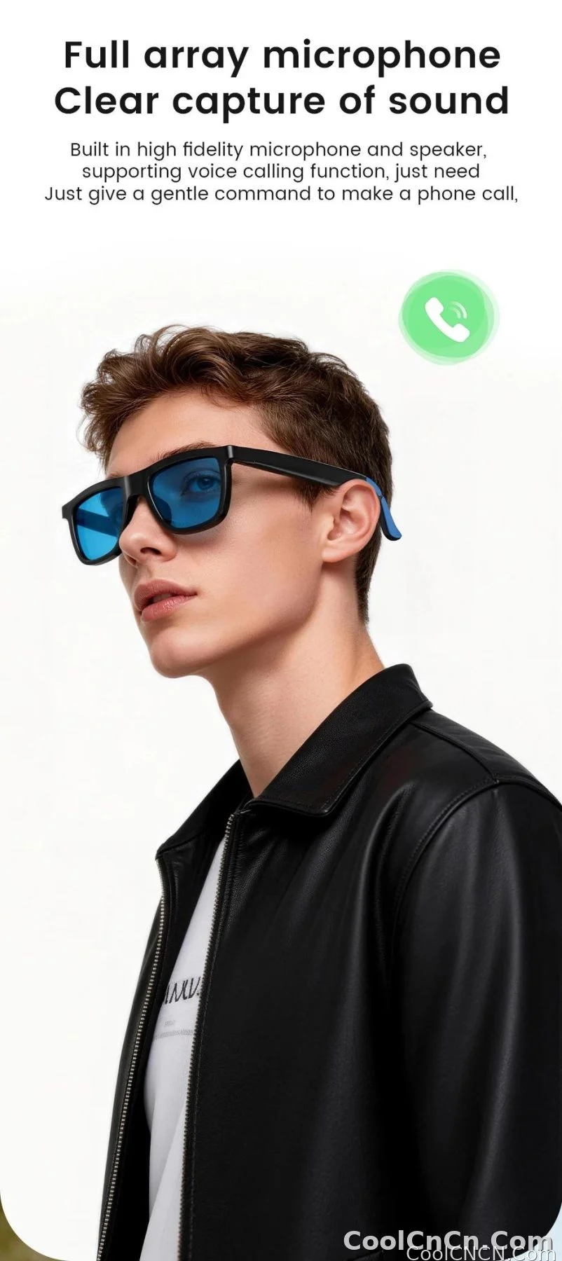 CoolWiz Smart Glasses with Audio, Electrochromic Lenses, Touch Controls, 4 New Speed Levels, 164+ Language Translations, Bluetooth Calling, Blackout Sunglasses, Music, ChatGPT — for outdoor sports and everyday use - detail