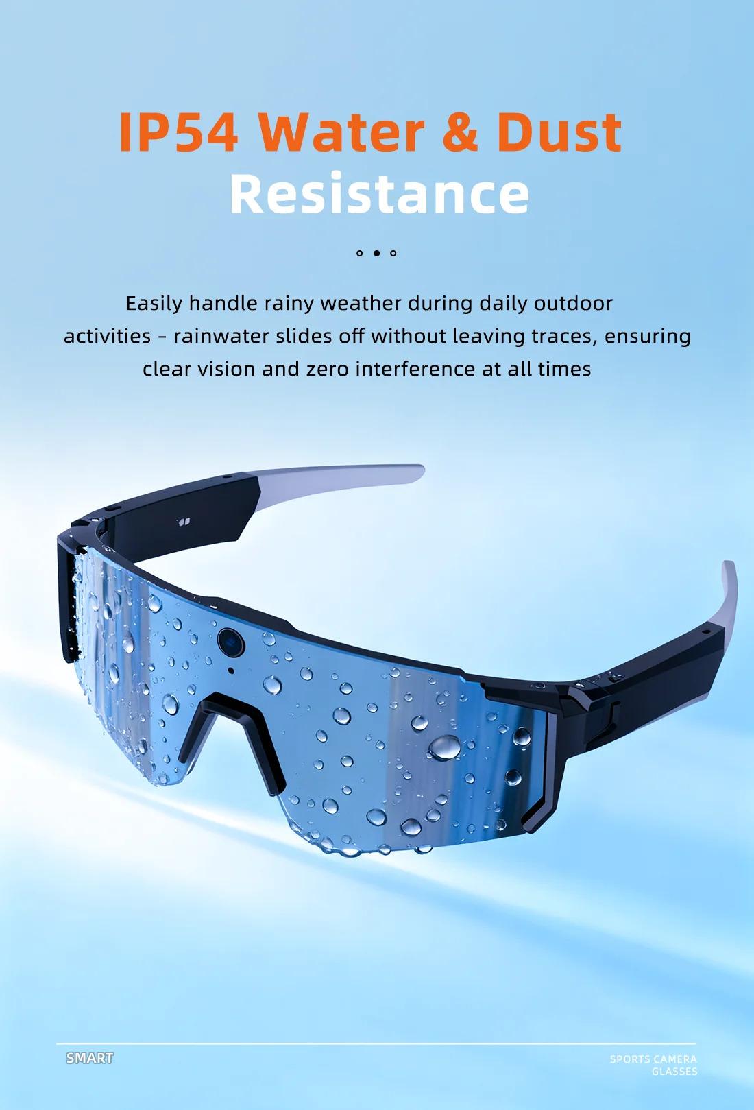 CoolWiz WiFi smart 8MP camera glasses for men, 1080p HD video recording, 32GB storage, polarized sunglasses with AI voice dialogue translation, suitable for sports and outdoor daily use - gallery