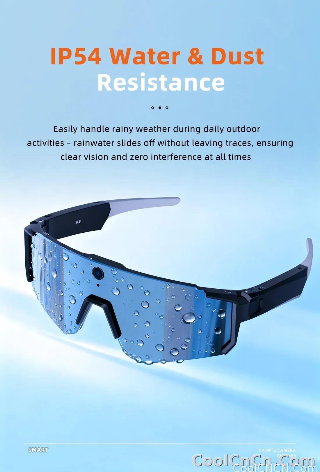 CoolWiz WiFi smart 8MP camera glasses for men, 1080p HD video recording, 32GB storage, polarized sunglasses with AI voice dialogue translation, suitable for sports and outdoor daily use - detail