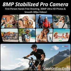 CoolWizNew 3600MAh Sarung Pengecas Cermin Mata Pintar AI Lelaki 800W Kamera Pixel 1080P Video POV 100+Terjemahan Pembantu AI Cermin Mata Hitam IOS Untuk Sukan Luar Penggunaan Harian - view 3